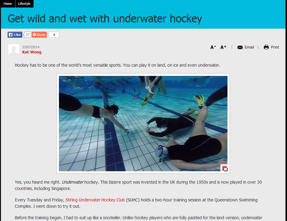 Get wild and wet with underwater hockey